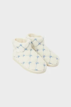 ETAM Zapatillas|Chaussons bottines avec fausse fourrure ECRU