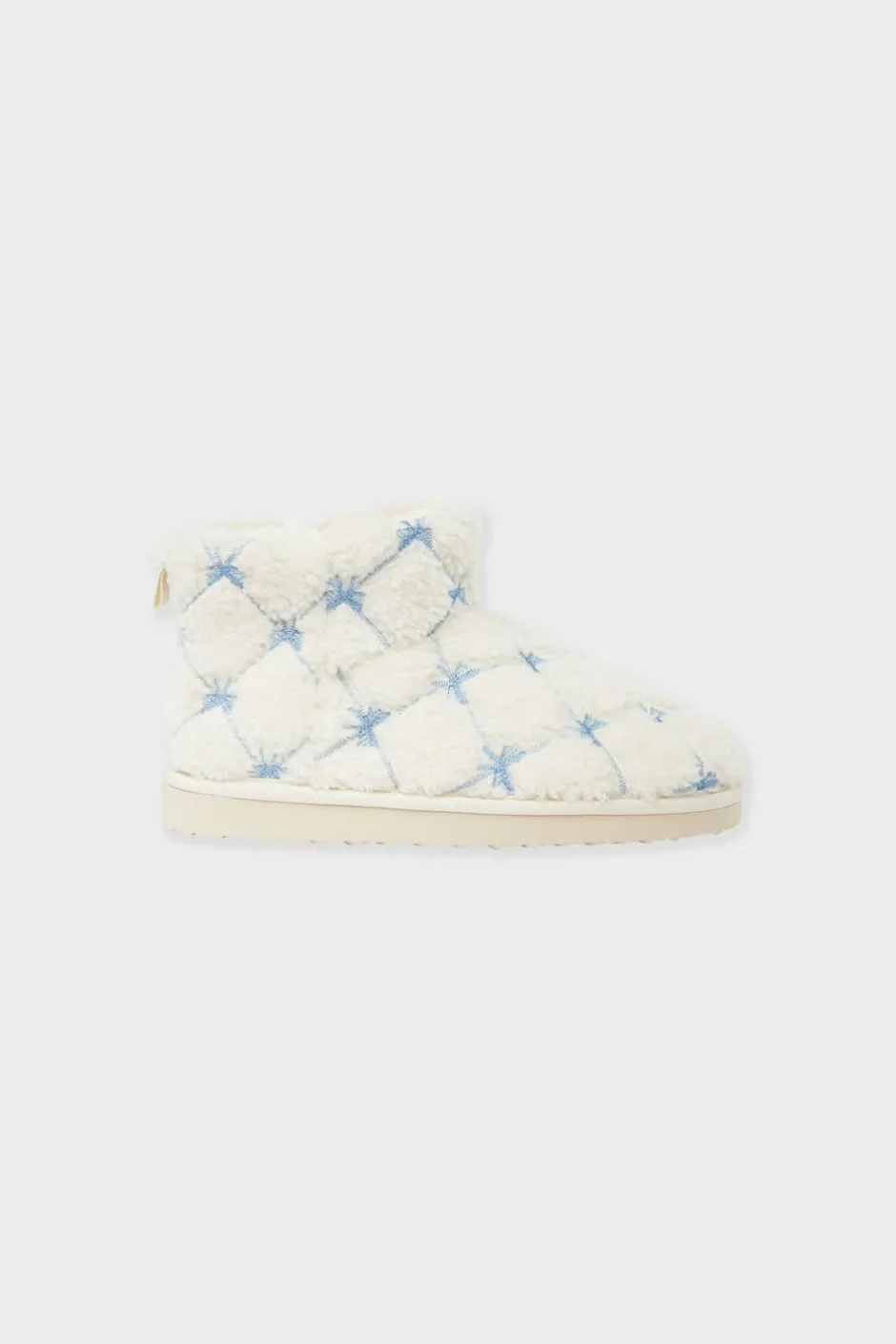 ETAM Zapatillas|Chaussons bottines avec fausse fourrure ECRU