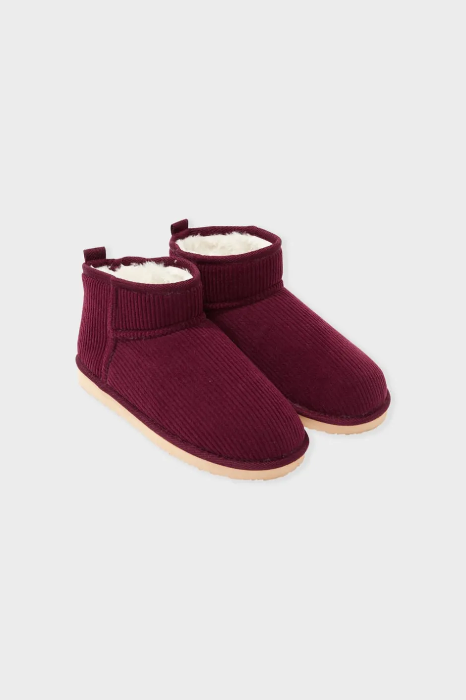ETAM Zapatillas|Chaussons bottines effet velours BORDEAUX GRENAT