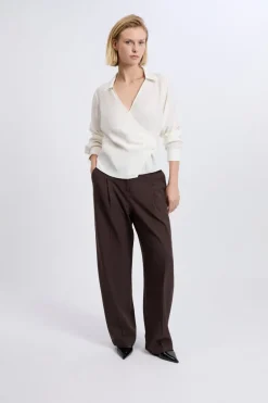 ETAM Camisas Fluidas|Camisas Chic|Chemise cache-cœur ECRU