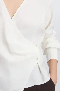 ETAM Camisas Fluidas|Camisas Chic|Chemise cache-cœur ECRU