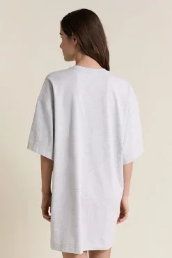 ETAM Los Pijamas Más Responsables|Camisones Con Manga|Chemise de nuit en coton GRIS CLAIR