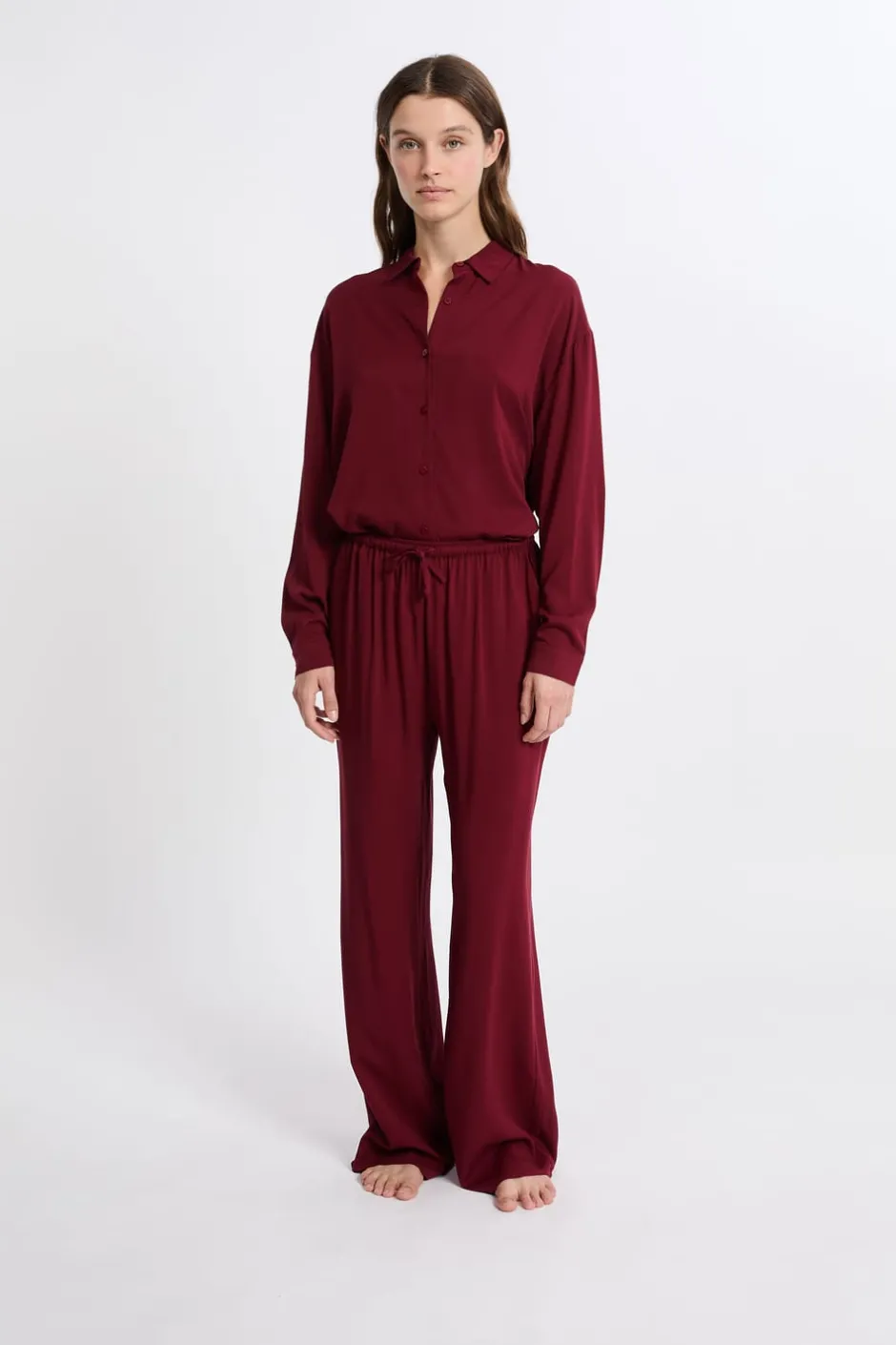 ETAM Los Pijamas Más Responsables|Partes De Arriba De Pijama|Chemise de pyjama manches longues BORDEAUX GRENAT
