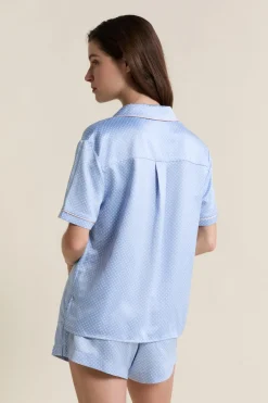 ETAM Partes De Arriba De Pijama|Chemise de pyjama satinée à pois IMP BLEU VERT