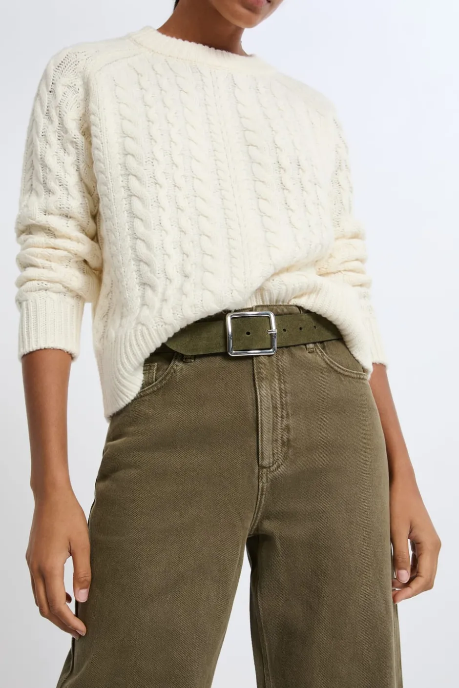ETAM Cinturones|Cinturón de cuero CAQUI