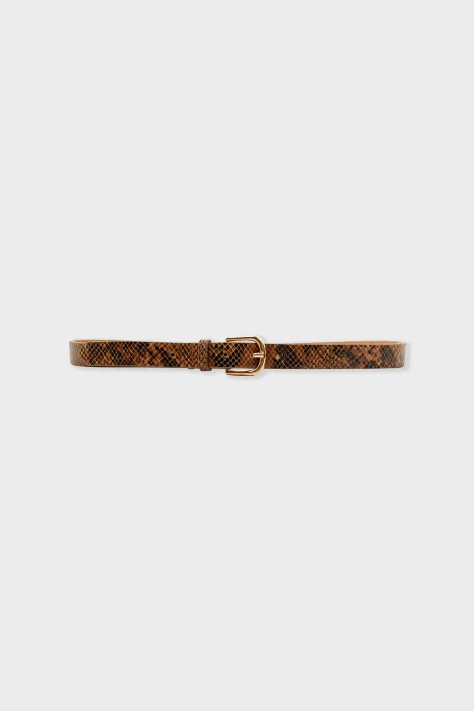 ETAM Cinturones|Cinturón de cuero estampado BEIGE
