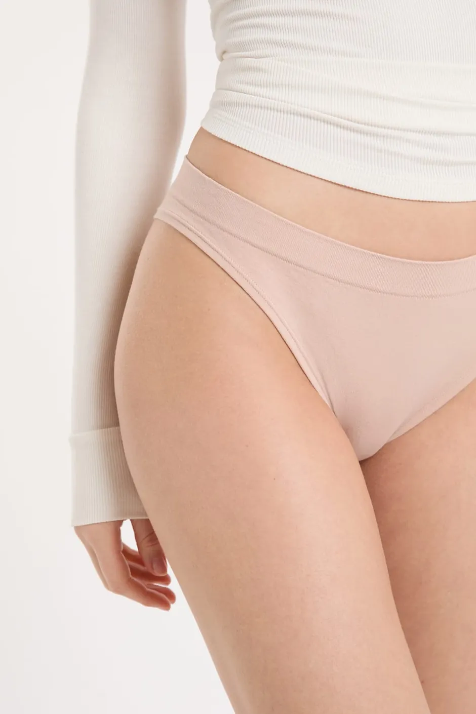 ETAM Braguitas Novias|Tanga Brasileño|Cómodo tanga de algodón NATURAL