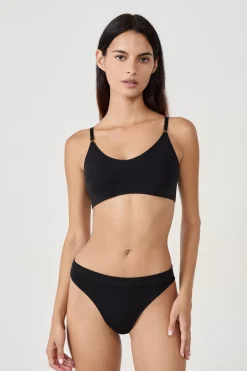 ETAM Tanga Brasileño|Cómodo tanga de algodón NEGRO