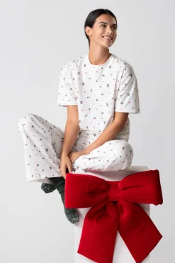 ETAM Los Pijamas Más Responsables|Pijamas 2 Y 3 Piezas|Conjunto de pijama de 2 piezas con estampado de algodón CRUDO