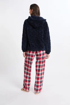 ETAM Los Pijamas Más Responsables|Pijamas Calentitos|Conjunto de pijama de 3 piezas con estampado y algodón MARINO