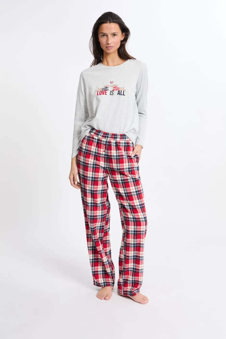 ETAM Los Pijamas Más Responsables|Pijamas Calentitos|Conjunto de pijama de 3 piezas con estampado y algodón MARINO
