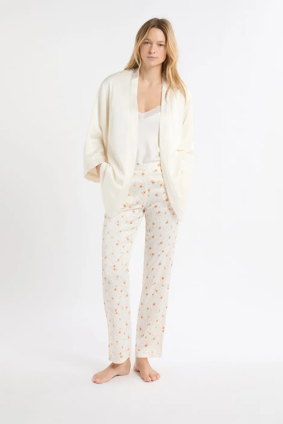 ETAM Pijamas 2 Y 3 Piezas|Conjunto de pijama de 3 piezas de satén IMP FD CRUDO