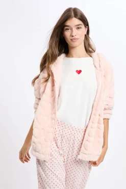 ETAM Los Pijamas Más Responsables|Pijamas Calentitos|Conjunto de pijama de 3 piezas con estampado de algodón ROSA