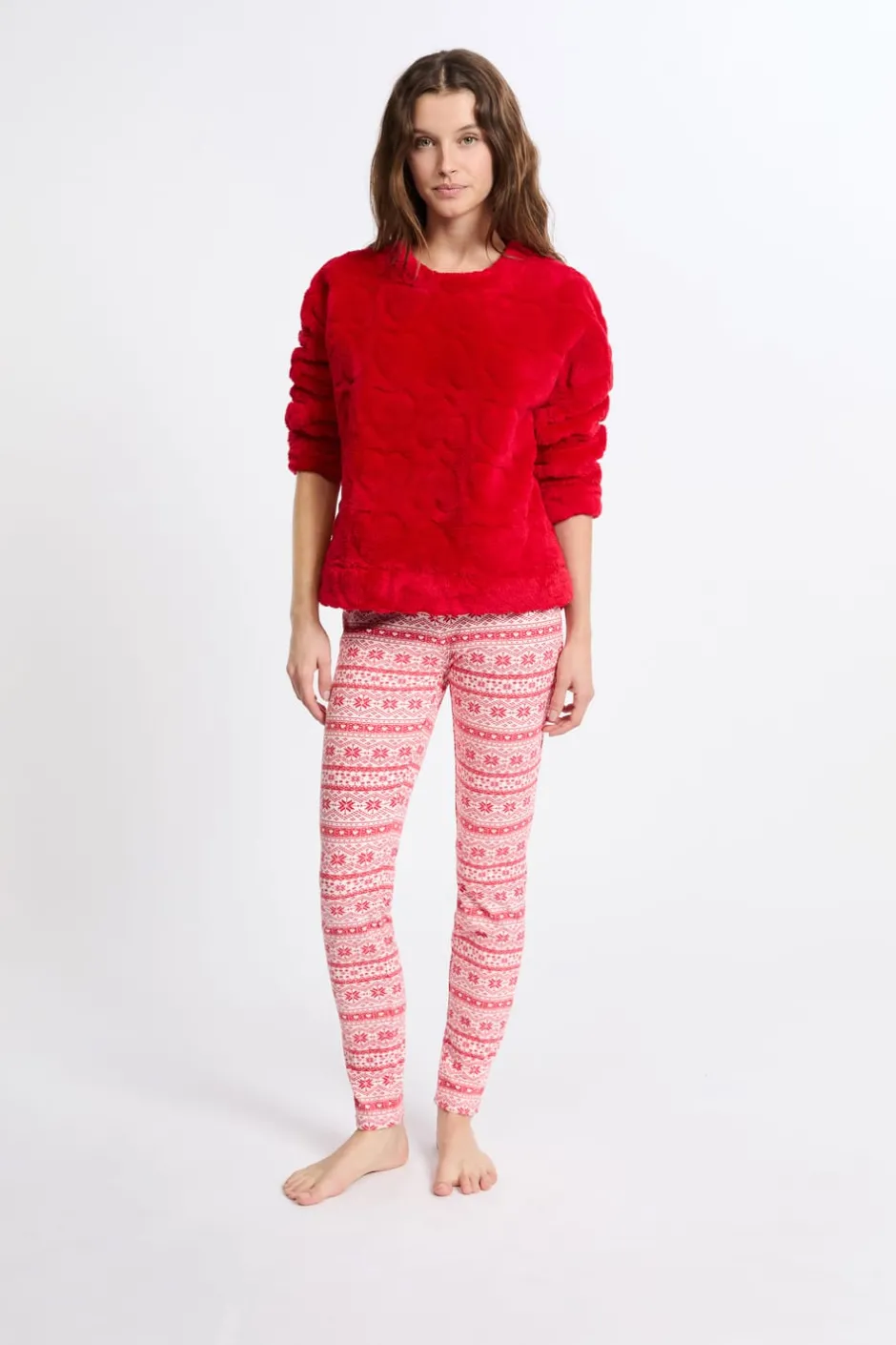 ETAM Los Pijamas Más Responsables|Pijamas 2 Y 3 Piezas|Conjunto de pijama de 2 piezas con estampado ROJO
