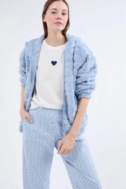 ETAM Pijamas Calentitos|Pijamas 2 Y 3 Piezas|Conjunto de pijama de 3 piezas con estampado AZUL