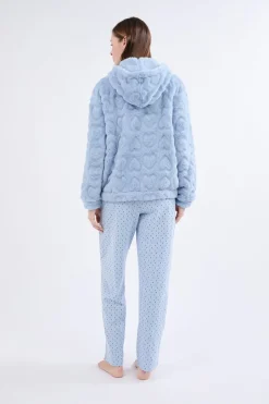 ETAM Pijamas Calentitos|Pijamas 2 Y 3 Piezas|Conjunto de pijama de 3 piezas con estampado AZUL