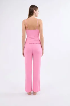 ETAM Pijamas 2 Y 3 Piezas|Los Pijamas Más Responsables|Conjunto de pijama de 2 piezas de punto fino ROSA