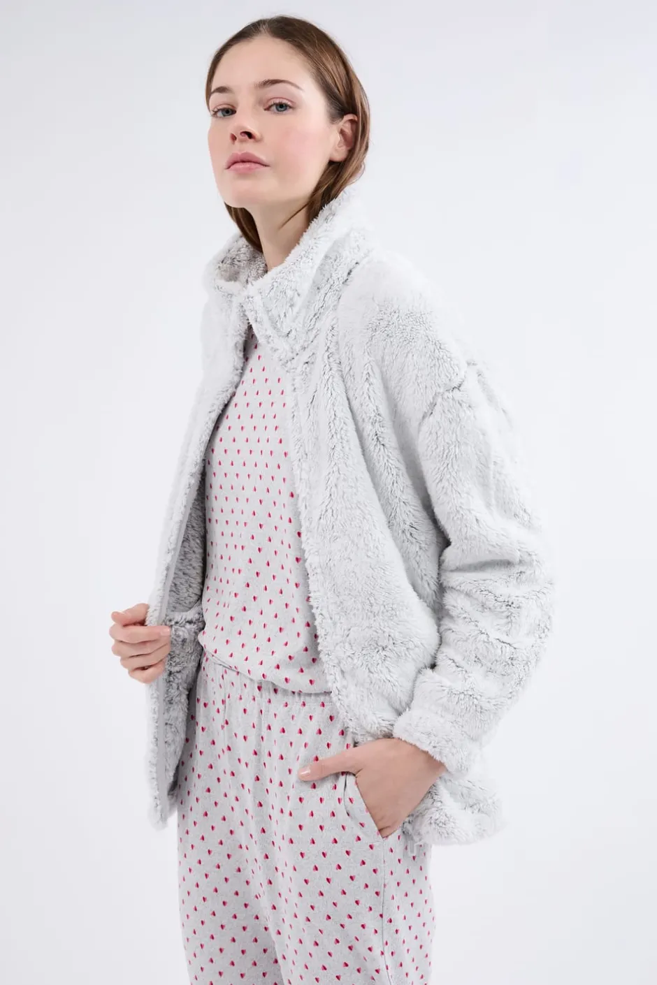 ETAM Pijamas Calentitos|Pijamas 2 Y 3 Piezas|Conjunto de pijama de 3 piezas GRIS