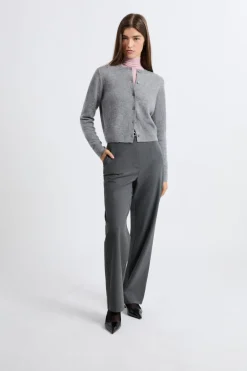 ETAM 100% Cashmere|Chaquetas|Cárdigan con botones de cachemira GRIS
