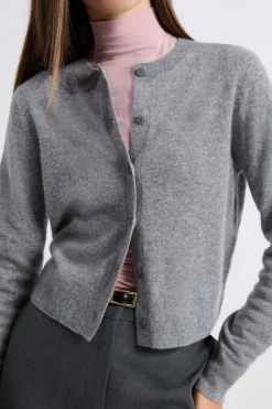 ETAM 100% Cashmere|Chaquetas|Cárdigan con botones de cachemira GRIS