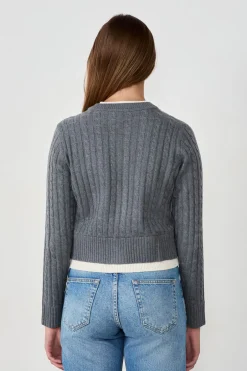 ETAM Chaquetas|Cárdigan de cuello redondo con botones GRIS
