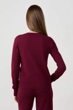 ETAM Homewear|Pijamas Calentitos|Cárdigan de manga larga BURDEOS GRANATE