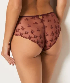 ETAM Culotte|Culote de tul bordado TERRACOTA