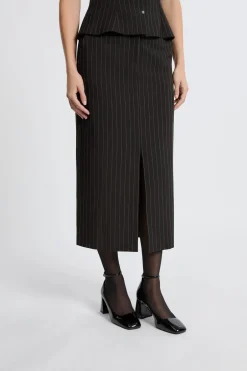 ETAM Faldas Largas|Faldas|Falda larga a rayas NEGRO