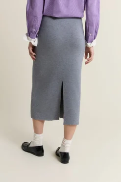 ETAM Faldas Largas|Faldas|Falda larga de punto GRIS CLARO