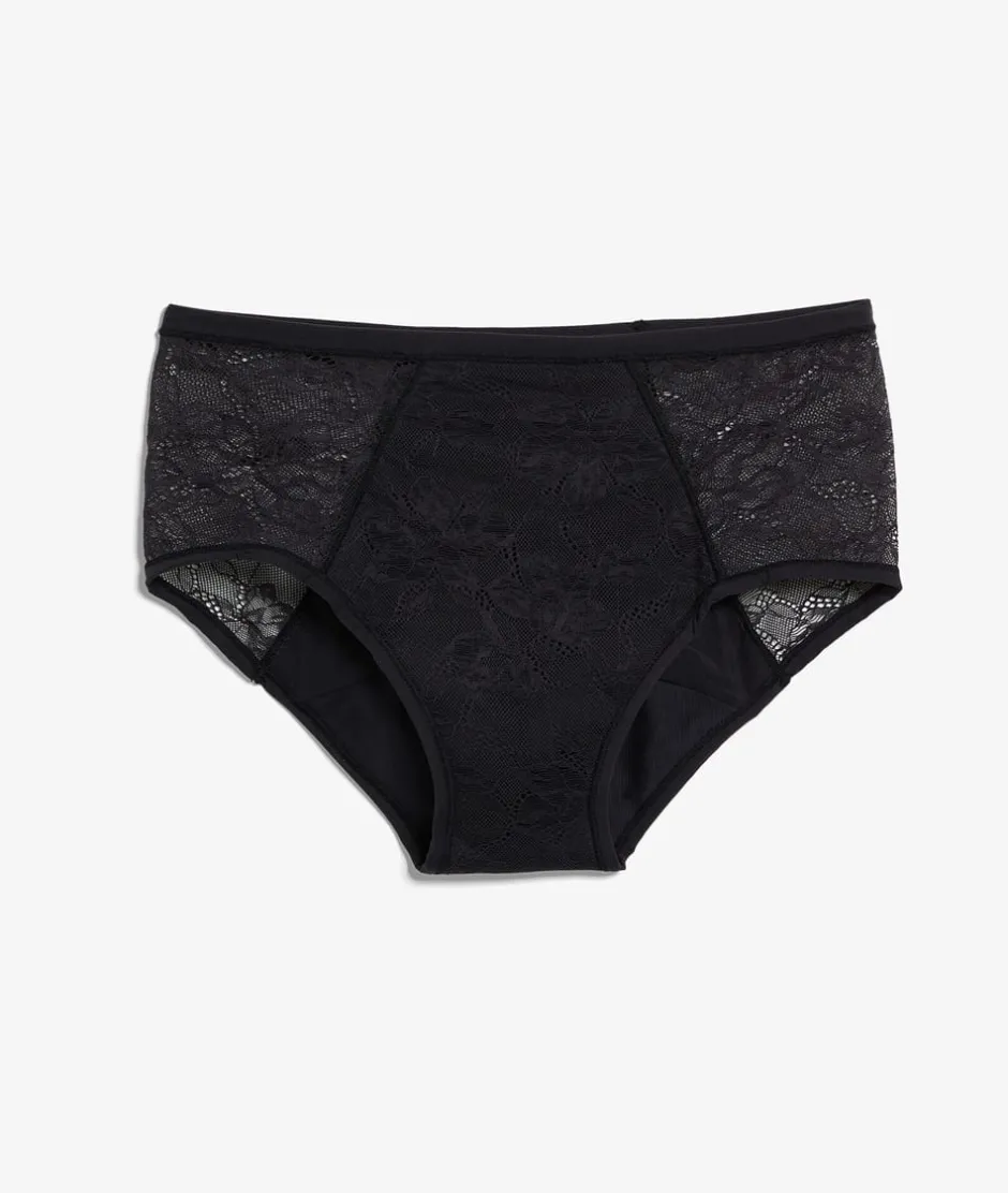 ETAM Talle Alto|Braguita|Flujo medio - braguitas menstruales de talle alto NEGRO