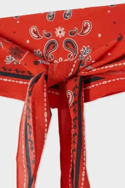 ETAM Bufandas Y Pañuelos|Foulard en soie à motifs coeurs ROUGE
