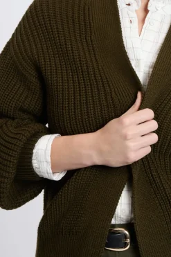 ETAM Cuello En V|Chaquetas|Gilet à manches longues grosse maille ARGILE