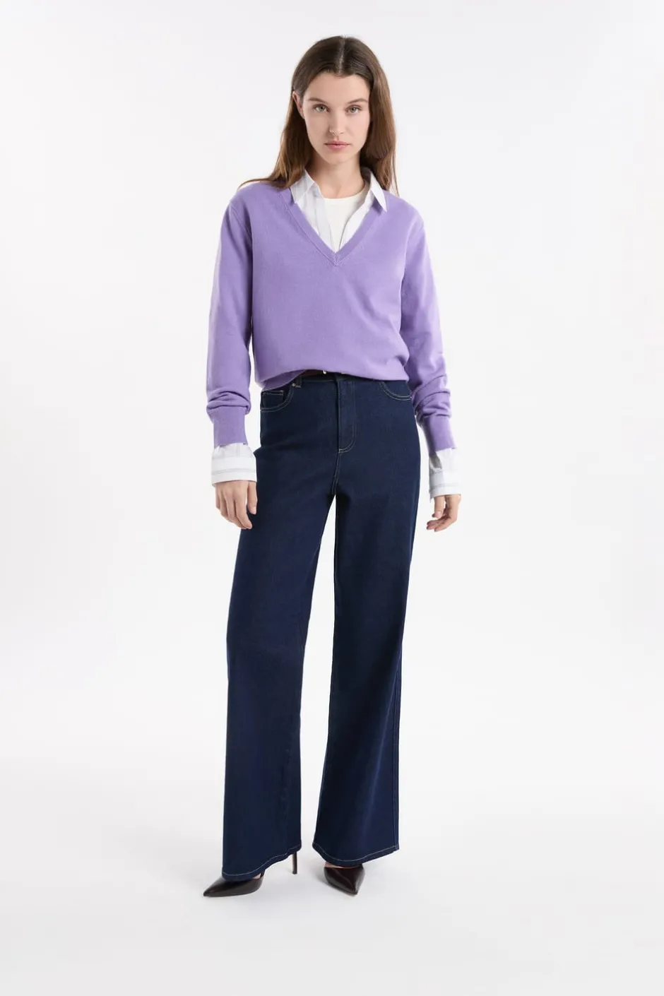 ETAM Cuello En V|Jerséis|Jersey con cuello en V de lana parma