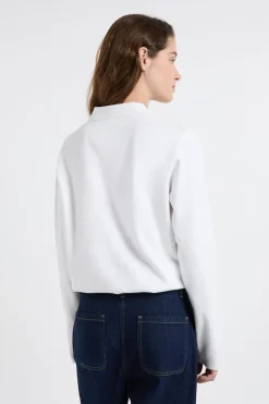 ETAM Jerséis|Jersey de cuello polo con botones dorados BLANCO