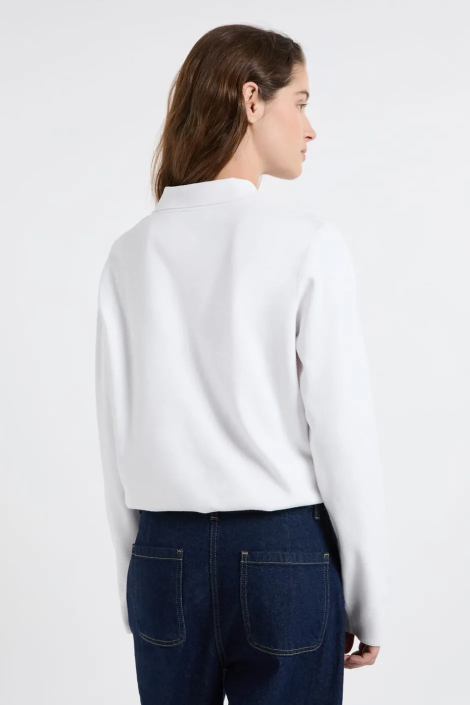ETAM Jerséis|Jersey de cuello polo con botones dorados BLANCO
