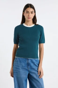 ETAM Cuello Redondo|Jerséis|Jersey de cuello redondo de punto fino VERDE PATO