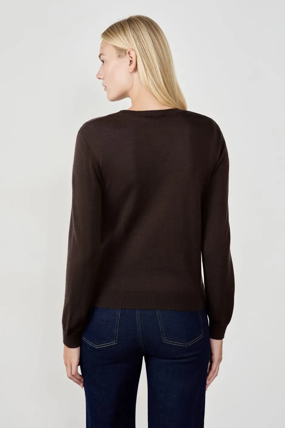 ETAM Básicos|Cuello Redondo|Jersey de cuello redondo con lana CHOCOLATE