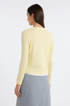 ETAM Cuello Redondo|Jerséis|Jersey de cuello redondo de lana AMARILLO P&Aacute;LIDO