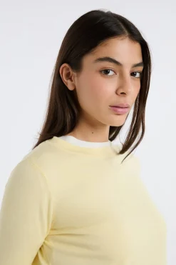 ETAM Cuello Redondo|Jerséis|Jersey de cuello redondo de lana AMARILLO P&Aacute;LIDO