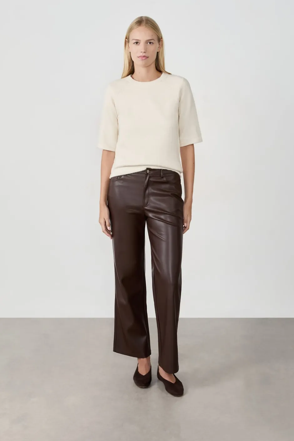 ETAM Cuello Redondo|Jerséis|Jersey de manga corta ECRU