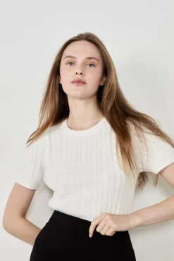 ETAM Fantasía|Cuello Redondo|Jersey de manga corta BLANCO