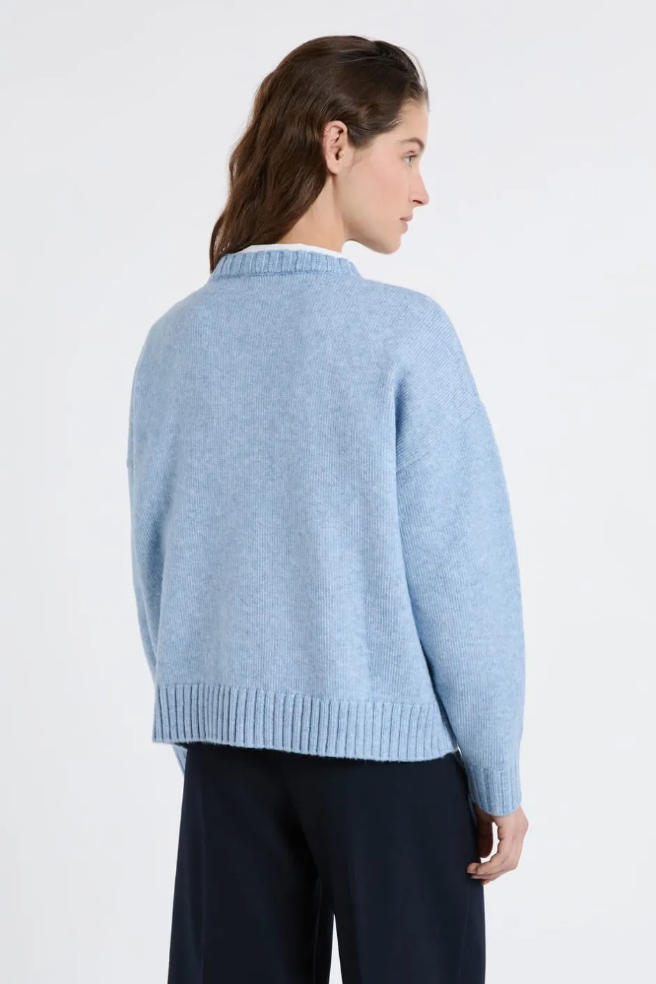 ETAM Cuello Redondo|Jerséis|Jersey oversize de manga larga AZUL
