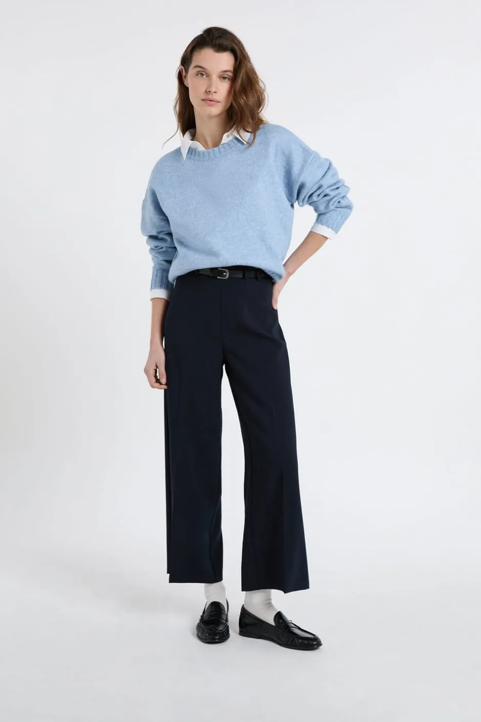 ETAM Cuello Redondo|Jerséis|Jersey oversize de manga larga AZUL