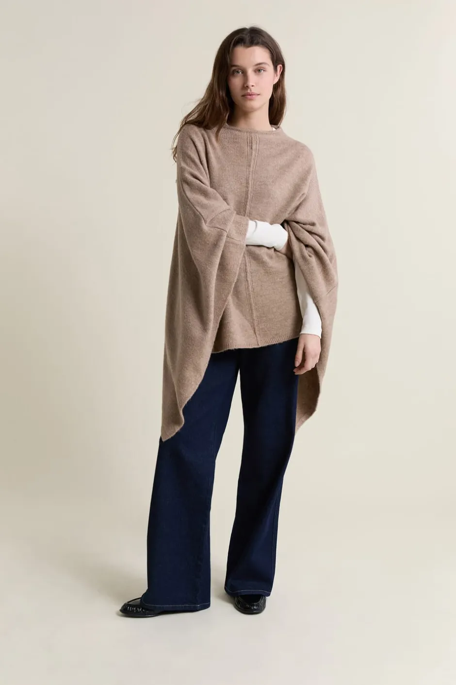 ETAM Sin Mangas|Cuello Alto|Jersey poncho liso GRIS