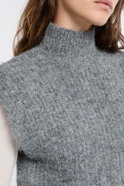 ETAM Los Pijamas Más Responsables|Ponchos, Sudaderas Y Chaquetas|Jersey sin mangas con cuello alto GRIS