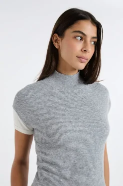 ETAM Cuello Alto|Jerséis|Jersey sin mangas con cuello alto GRIS