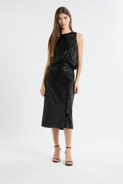 ETAM Faldas Largas|Faldas|Jupe longue à sequins NOIR