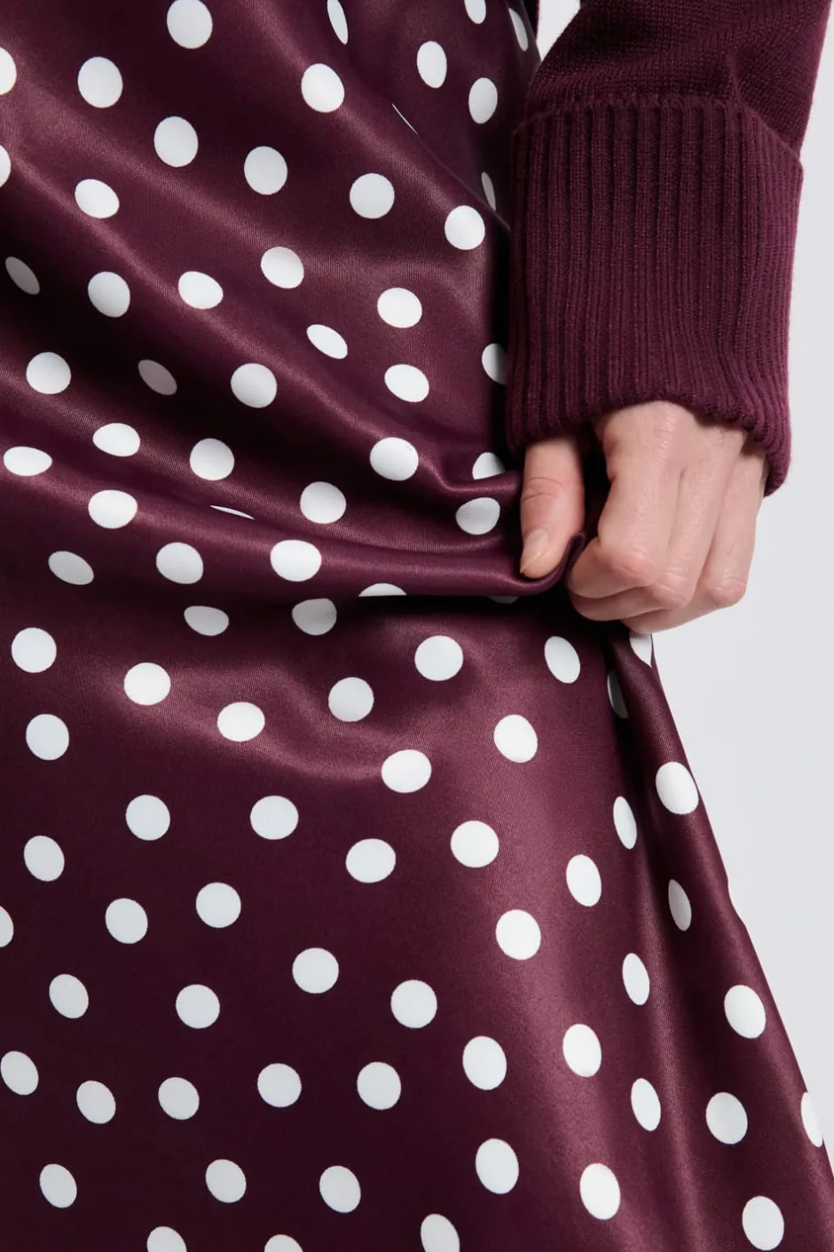 ETAM Faldas Estampadas|Faldas Largas|Jupe longue satinée à pois IMP FD VIOLET