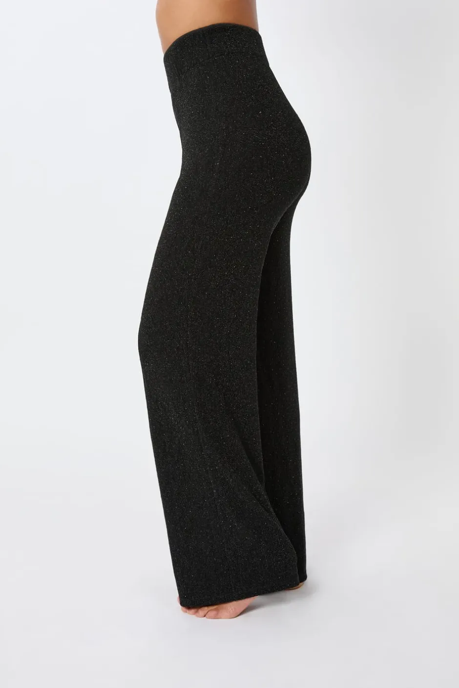 ETAM Leggings|Medias Y Calcetines|Leggings anchos tejidos brillantes NEGRO