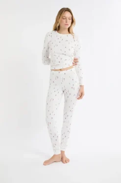 ETAM Los Pijamas Más Responsables|Partes De Abajo De Pijama|Leggings de pijama con motivos de esquiadores crudo